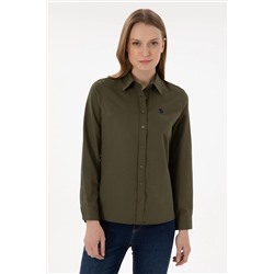 U.S. Polo Assn., Kadın Haki Uzun Kollu Basic Gömlek 50297002-VR027