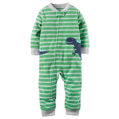 1-Piece Dinosaur Fleece Footless PJs