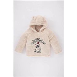 Defacto Erkek Bebek Yılbaşı Temalı Kapüşonlu Pelüş Sweatshirt B2131A523WN