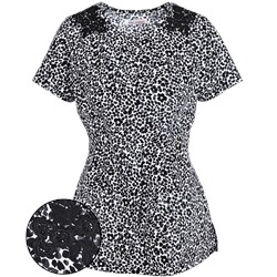 koi Stretch Scrubs Confetti Floral Print Top