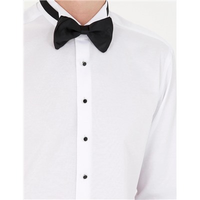 Beyaz Slim Fit Smokin Gömlek