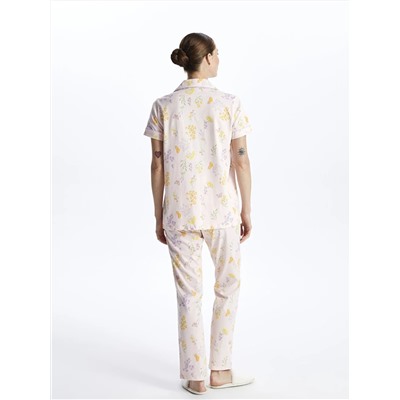 LC Waikiki Gömlek Yaka Desenli Kısa Kollu Kadın Pijama Takım, LCW DREAM                                            
                                            Gömlek Yaka Desenli Kısa Kollu Kadın Pijama Takım