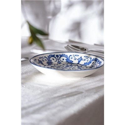 Reve Bleu Serenity Yemek Tabağı - 20 cm - Mavi/Beyaz