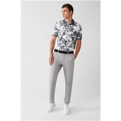 Avva Erkek Gri Yandan Cepli Armürlü Slim Fit Esnek Chino Kanvas Pantolon E003008