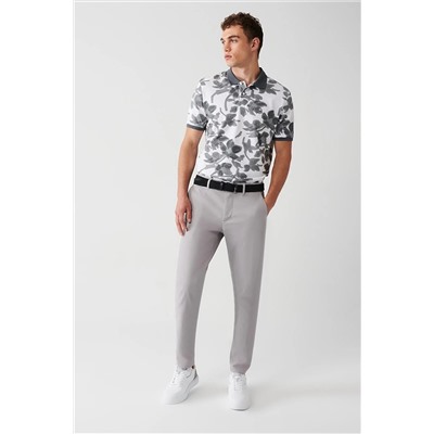 Avva Erkek Gri Yandan Cepli Armürlü Slim Fit Esnek Chino Kanvas Pantolon E003008