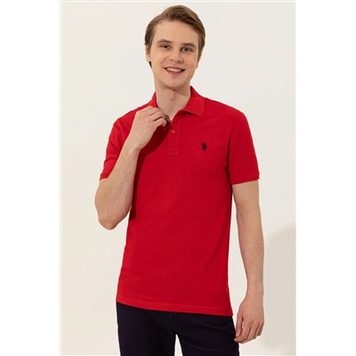 Erkek Kırmızı Basic Polo Yaka Tişört