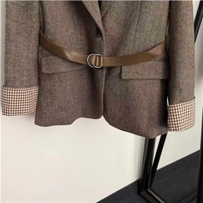 Модный клетчатый пиджак в стиле ретро   BOTTEG*A VENETT*E