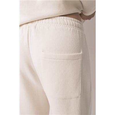 Pantalón largo felpa fina blanco