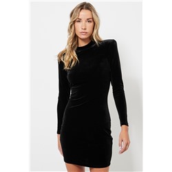 Vestido de tubo de terciopelo - Negro
