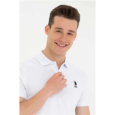 Erkek Beyaz Basic Polo Yaka Tişört