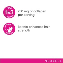 Средство для волос! NeoCell Keratin Hair Volumizer, Enhance Hair Strength, Grass-Fed Collagen, Gluten Free - 60 Capsules (Package May Vary)