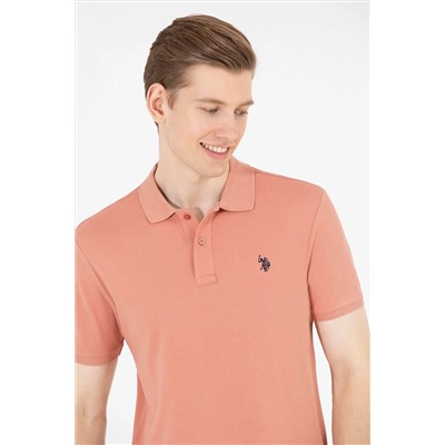 Erkek Pudra Basic Polo Yaka Tişört