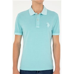 Erkek Slim Fit Polo Yaka Mint Basic Tişört