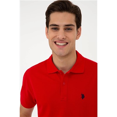 Erkek Kırmızı Basic Polo Yaka Tişört