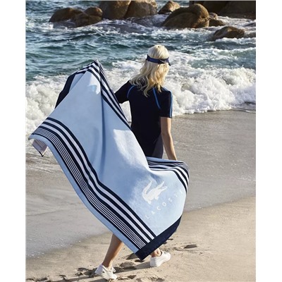 LACOSTE HOME Oki Striped Cotton Beach Towel
