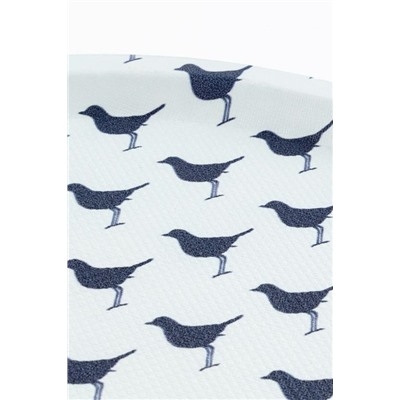 Rêve Bleu Oiseau Yuvarlak Tepsi