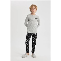 Defacto Erkek Çocuk Baskılı Uzun Kollu Penye Pijama Takımı B2378A823WN