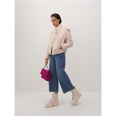 Jacke in Lammfell-Optik
