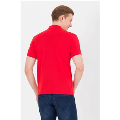 Erkek Kırmızı Basic Polo Yaka Tişört