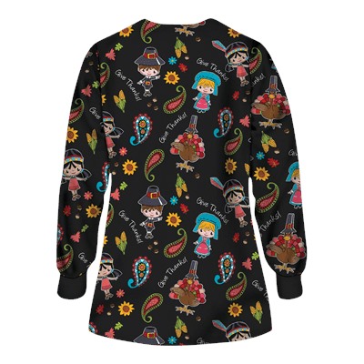 UA Thanksgiving Thanks Black Warm Up Scrub Jacket