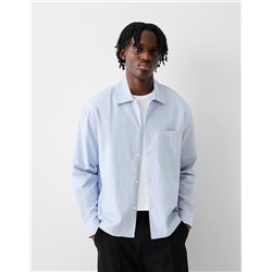 Striped long sleeve poplin shirt