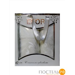 Т0389/SMB-2 Набор полотенец EFOR BAMBOO TAC из 2х пр. (50*90,70*140) 100% бамбук (крем)
