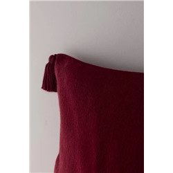 Virlet %100 Pamuk Kırlent Kılıfı - Kırmızı - 45x45 cm