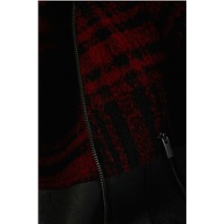 Chaqueta biker tartán-piel sintética