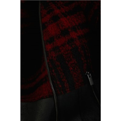 Chaqueta biker tartán-piel sintética