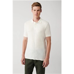 Avva, Erkek Beyaz %100 Pamuk 3 Düğmeli Polo Yaka T-shirt A31y1194