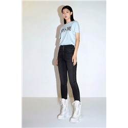 Vaquero skinny fit de tiro alto Negro