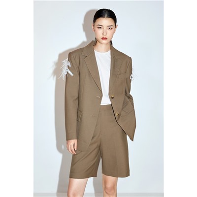 Chaqueta de lana Caqui