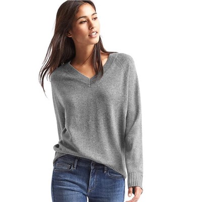 Wool- cashmere blend V-neck sweater