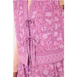 Chaleco acolchado morado print floral