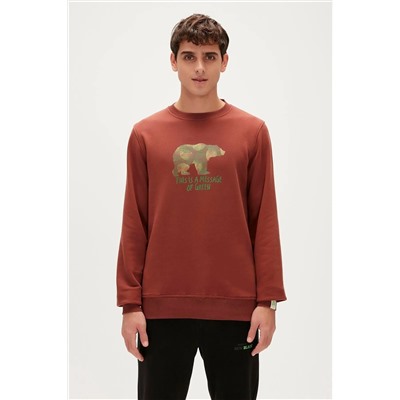Bad Bear, RE-FINGER CREWNECK Turuncu Erkek Sweatshirt