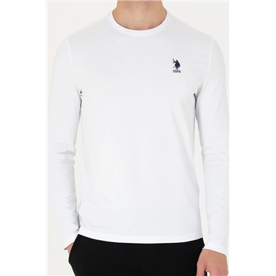 Erkek Beyaz Basic Sweatshirt