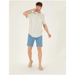 Koyu Mavi Slim Fit Bermuda Şort