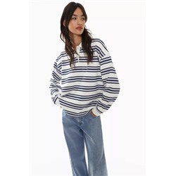 Striped polo sweatshirt