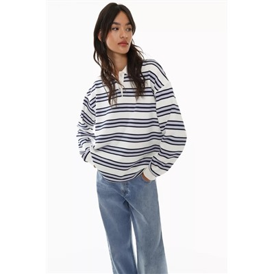 Striped polo sweatshirt
