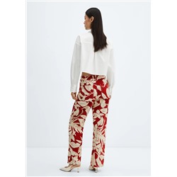 Jeans rectos estampados tiro medio