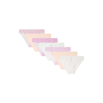 Pack 7 bragas clásicas algodón tonos rosas