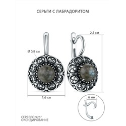 Кольцо из чернёного серебра с лабрадоритом 1310л05115