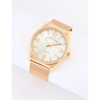 MENS GOLD MESH STRAP WATCH