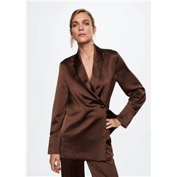 Americana satinada cruzada -  Mujer | MANGO OUTLET Melilla