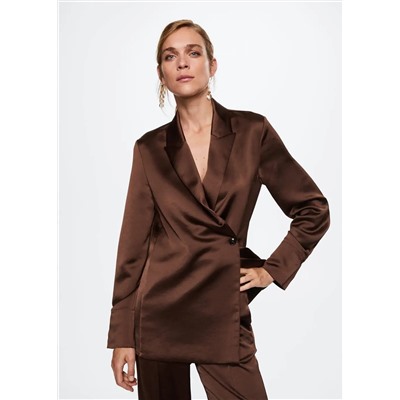 Americana satinada cruzada -  Mujer | MANGO OUTLET Melilla