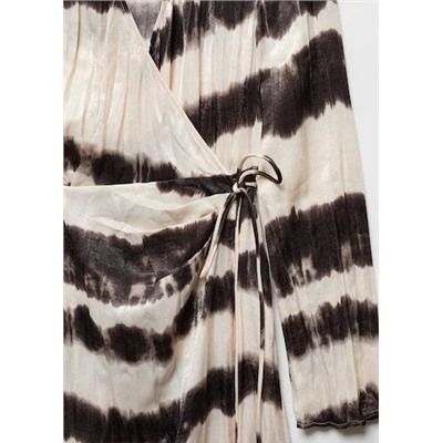Vestido camisero plisado tie-dye