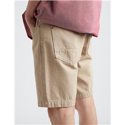 Slim Fit Denim Shorts, Men, Beige