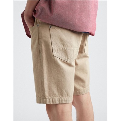 Slim Fit Denim Shorts, Men, Beige