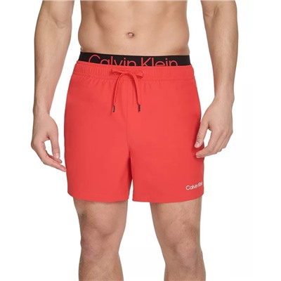 Calvin Klein Men's Logo Elastic Waist Modern Euro 5" Volley Swim Trunks