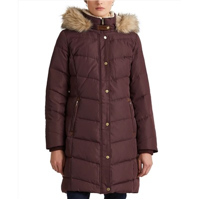 Lauren Ralph Lauren Faux-Fur-Trim Hooded Down Puffer Coat, Created for Macy's